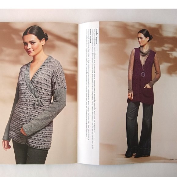 Linea Pura #2 Sweaters Knitting Pattern Book Lana Grossa 15 Designs Fall-Spring - Picture 7 of 12